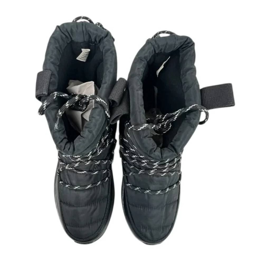 Time & Tru Black Puffy‎ Drawstring Insulated Winter Boot Women's Size 7 NWT
